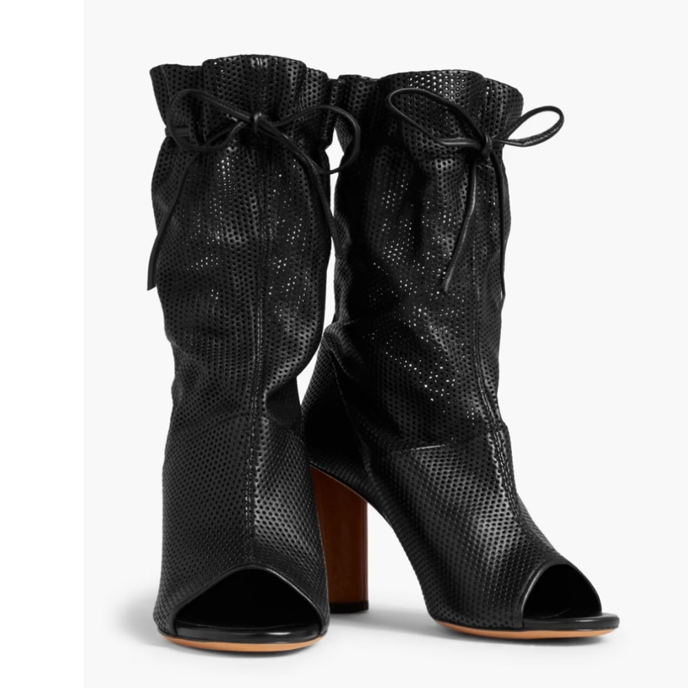 IRO Dairel Perforated Leather Ankle Booties Sz 39